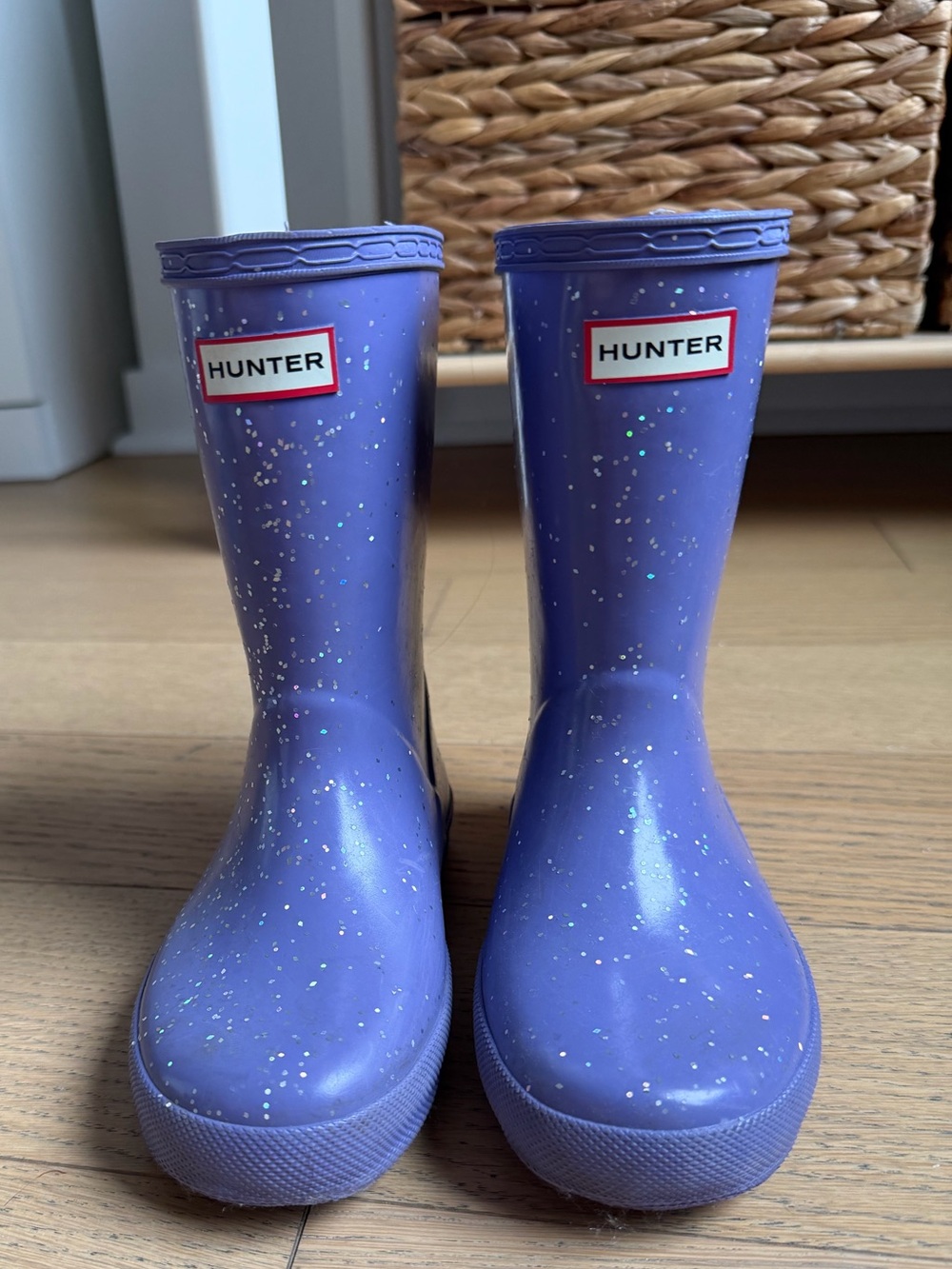 Hunter Kids Purple Glitter Rain Boots